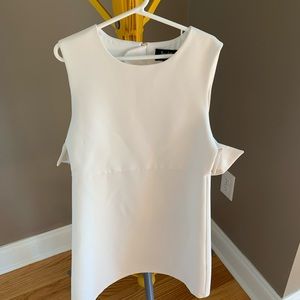 Bardot off white shift dress with bow detail.